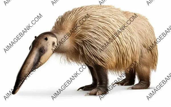 Elegant Giant Anteater on White