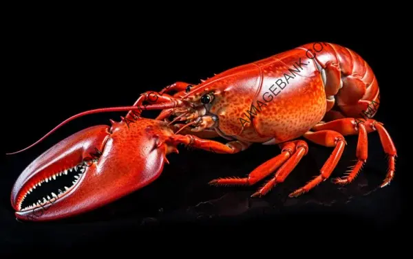 Lobster with Claws and Antennae Isolated