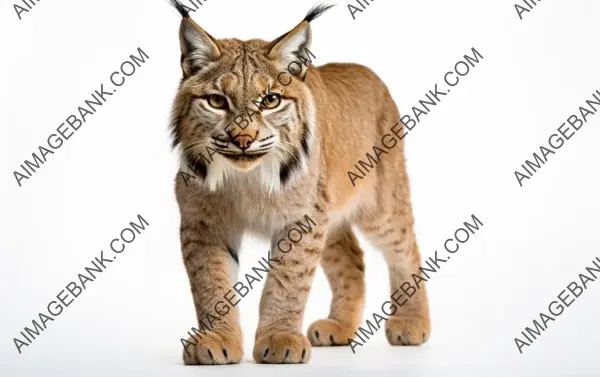 Lynx with Striking Fur Patterns Isolated