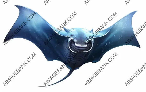 Giant Manta Ray on a White Background