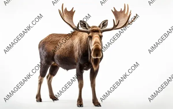 Moose in Isolation on a White Background