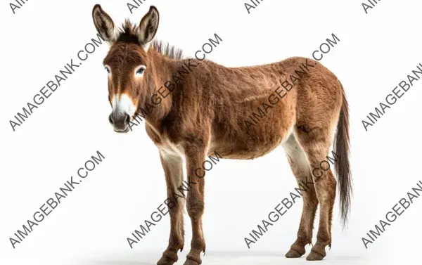 Mule in Isolation on a White Background