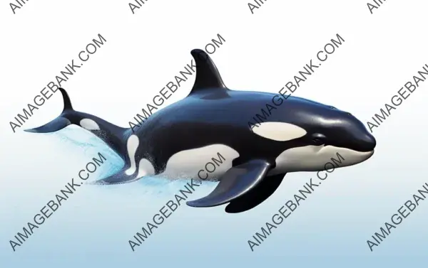 Graceful Orca in Isolation on a White Background