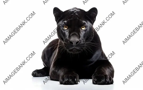 Majestic Panther in Isolation on a White Background