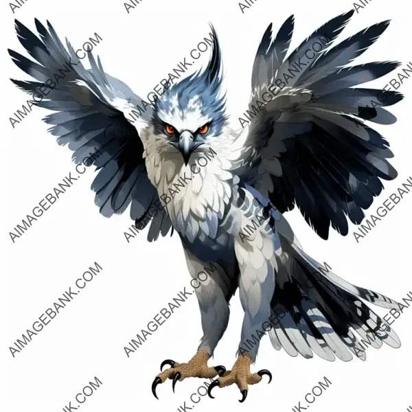 Harpy Eagle: Manga-Style Digital Art in Full View