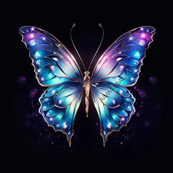 Beautiful Holographic Butterfly T-shirt Design: 3D Delight