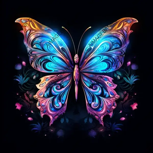 Beautiful Holographic Butterfly T-shirt: Stunning 3D Art