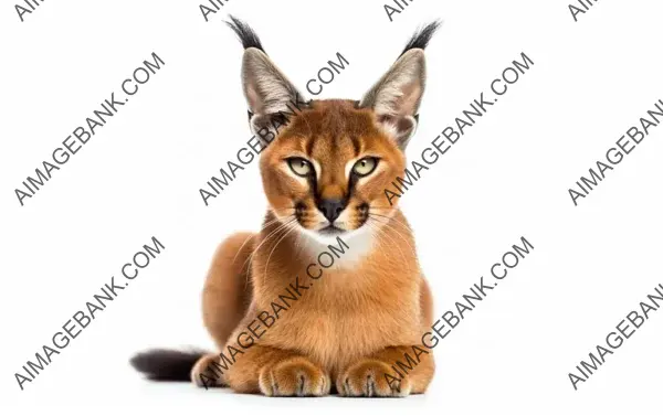 Caracal with Distinctive Tufted Ears: Isolated Beauty