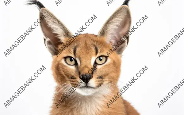 Caracal with Distinctive Tufted Ears: Isolated Beauty