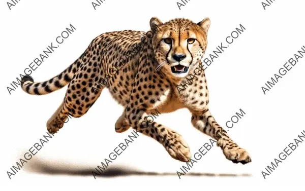 Cheetah Running in Isolation: Speed and Grace