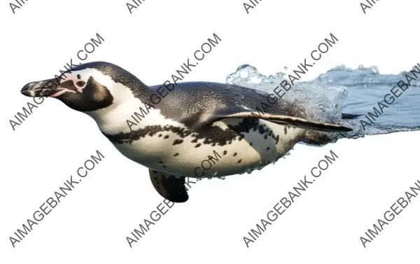 Humboldt Penguin: Isolated in White