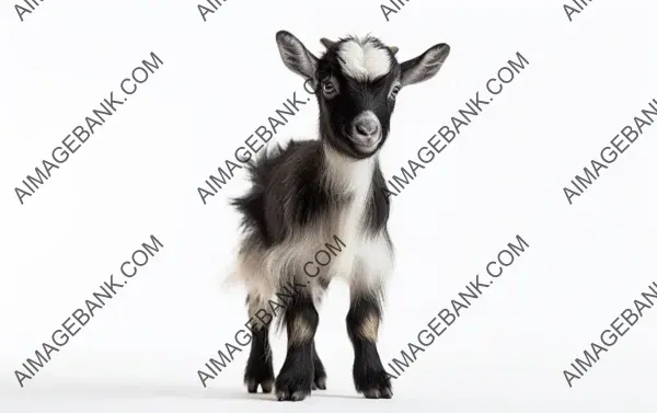 Pygmy Goat Playful Stance: Cute Isolation