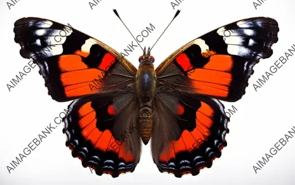 Red Admiral Butterfly: Striking Pose in Isolation