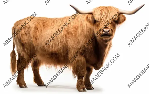 Scottish Highland Cattle: Isolated Shaggy Beauty