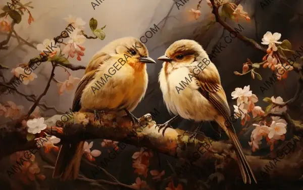 Birds in Love: Garden Serenity