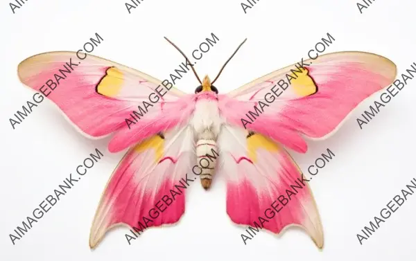 Rosy Maple Moth Isolated  : Colorful Lepidoptera