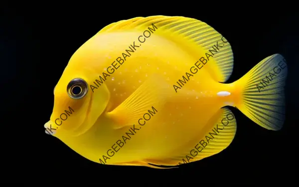 Yellow Tang Swimming Isolation: Nature&#8217;s Tropical Fish