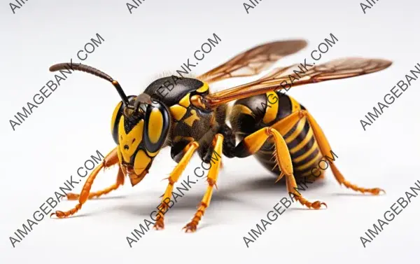 Intricate Potter Wasp Insect: Captured in Isolation on White