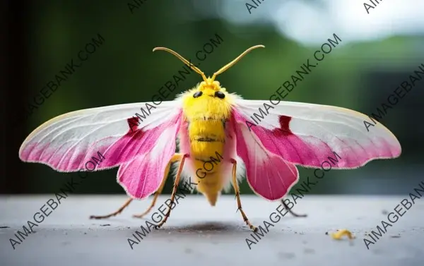 Isolated Rosy Maple Moth Insect: A Glimpse of White Elegance