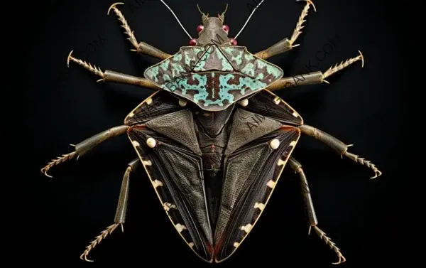 Isolated Stink Bug Insect: A Glimpse of White Curiosity