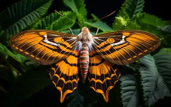 Isolated Beauty: The White-Lined Sphinx Moth Insect on a White Background