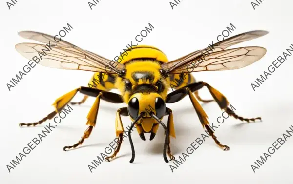 Yellow-Legged Clearwing Moth Insect: Delicate Isolation on White