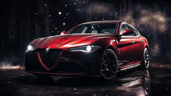 Alfa Romeo Brera Glowing Underneath the Milky Way