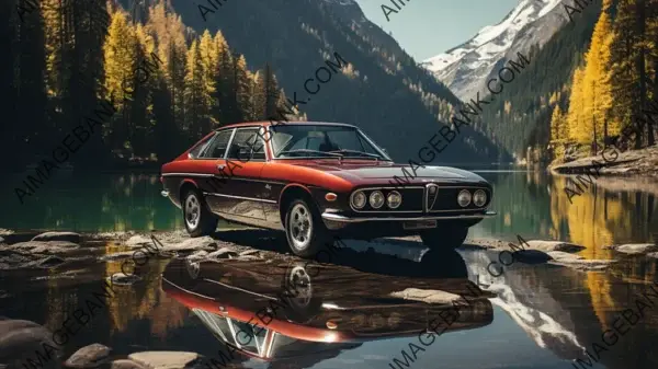 Alfa Romeo Montreal Reflects Peaceful Alpine Scene