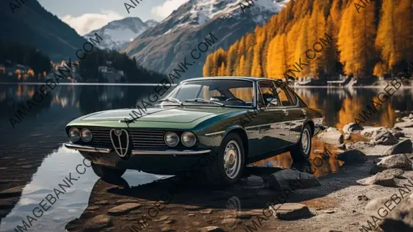 Alfa Romeo Montreal&#8217;s Reflection in Alpine Setting