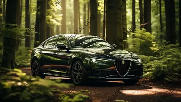 Alfa Romeo Tonale Enveloped in Lush Green Landscape