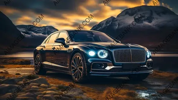 Bentley Flying Spur Illuminated by Starry Night