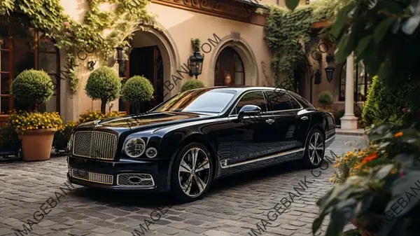 Bentley Mulsanne Gracing Lavish Mansion Exterior