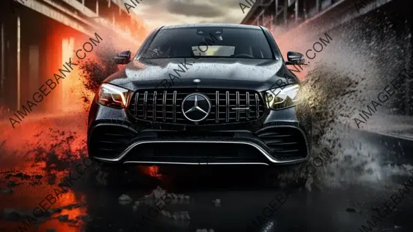 GLE Coupe Breaking Through a Wall of Light