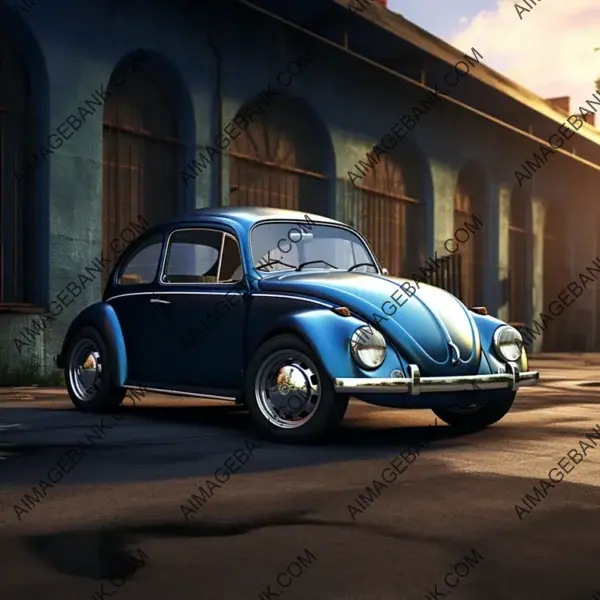 Blue Painted Customization: Volkswagen Beetle Car