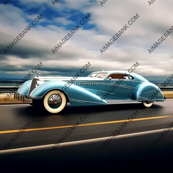 Art Deco Beauty: 1930s Auto in Sky Blue Glitter