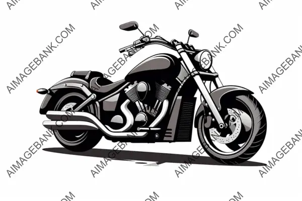 New Vector: Black Motorbike Cruiser with Clean Lines