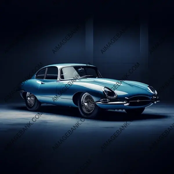 Stunning 8K: Side View of a Blue Jaguar Car