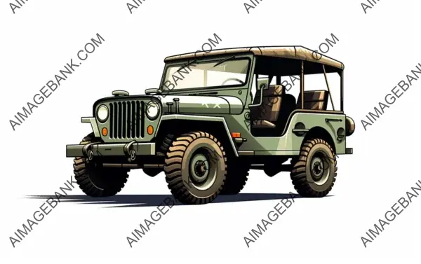 Vintage Jeep Willys: A Classic Design in Isolation