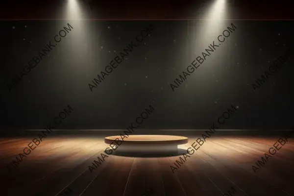 Empty Stage Room Background with Stool, Wall, and Floor