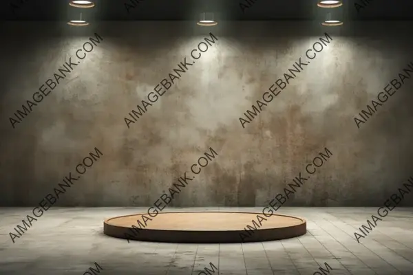 Empty Stage Environment with Stool, Wall, and Floor