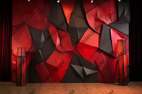 Shiny Crimson Ebony Background with Distressed Shapes