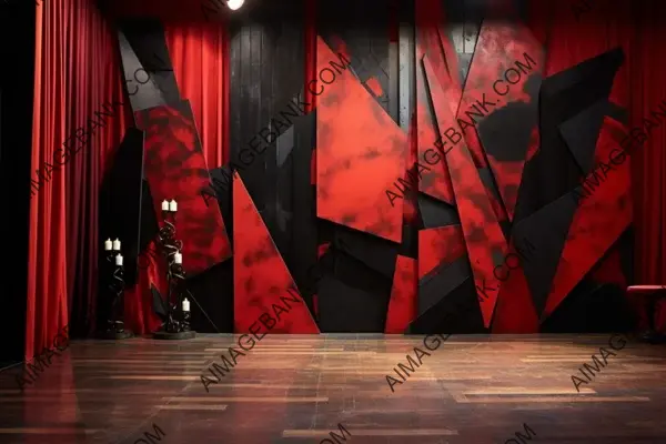 Distressed Shapes Adorn a Shiny Crimson Ebony Background