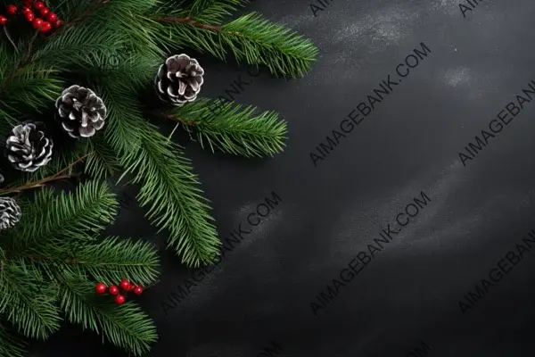 Christmas Background with Fir Tree Decor on Top