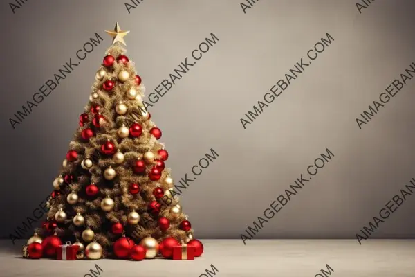 Vector Illustration of a Christmas Tree with Copy Space