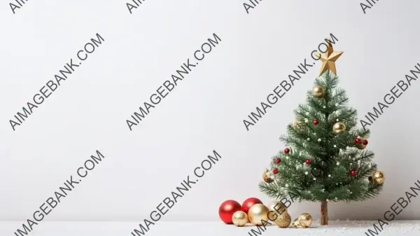 An Empty Background with Ornate Christmas Tree Decoration