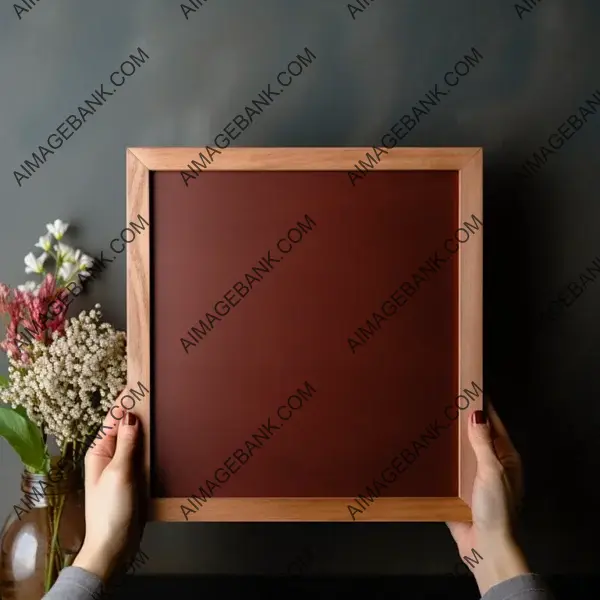 Wooden photo frame with hand-painted style