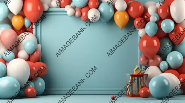 Cool Birthday Party Composition in Fantastic 3D Style