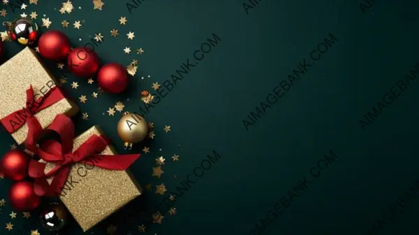 Festive Christmas Decorations in Creative Flat Lay Concept