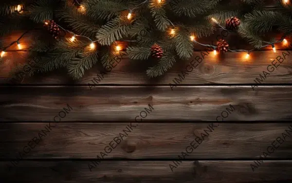 Horizontally Seamless Fir Branch Christmas Decoration