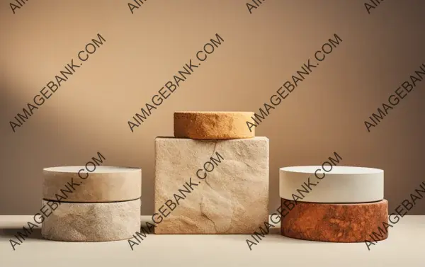 Podium with Masonry Round Stones in Soothing Color Scheme